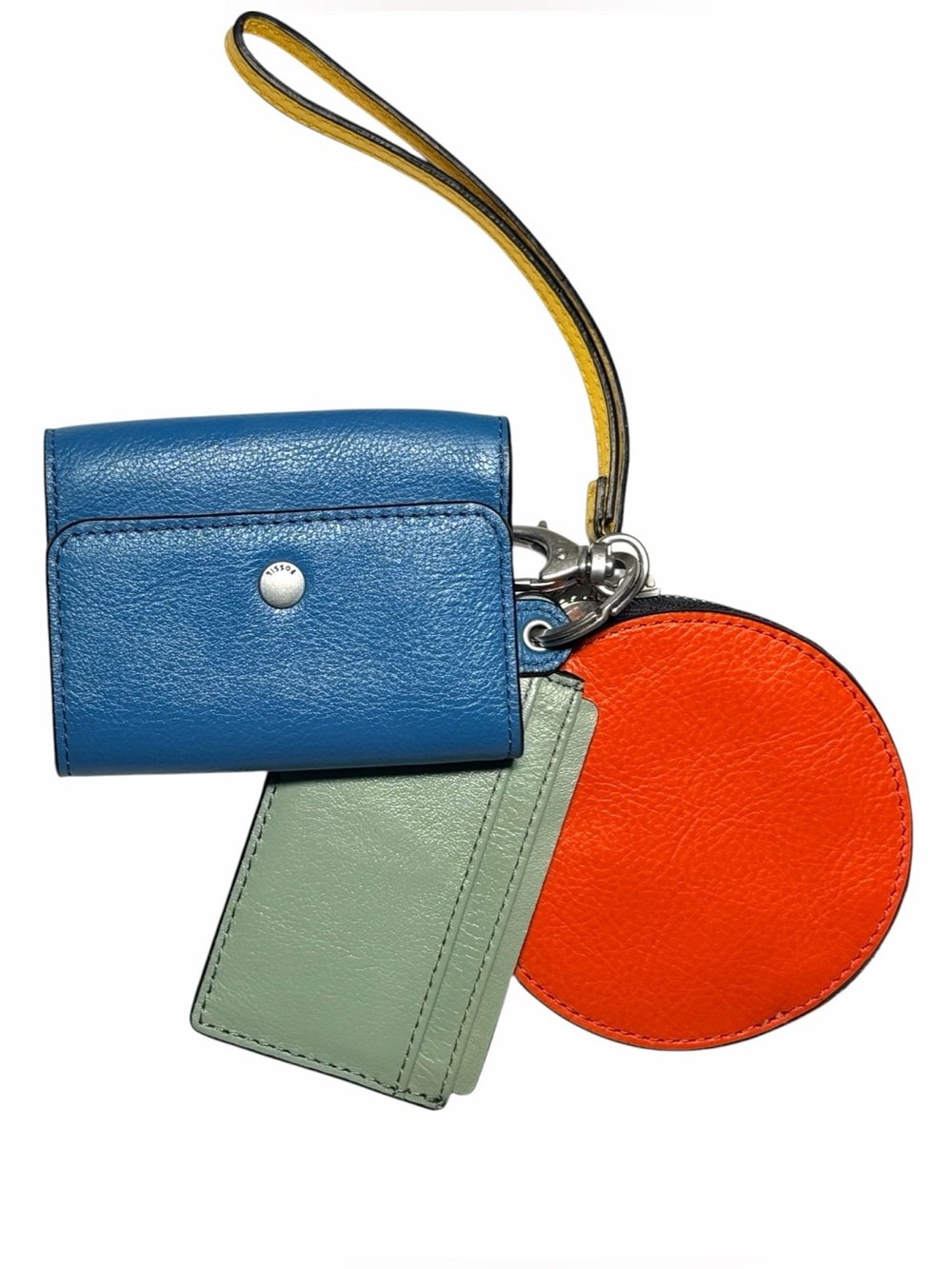 Like New Fossil Rio Leather 3-in-1 Wristlet Pouch Card Case Wallet Customizable